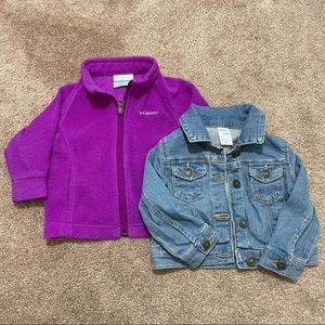 Two 12m jackets - Columbia fleece & Carter's denim